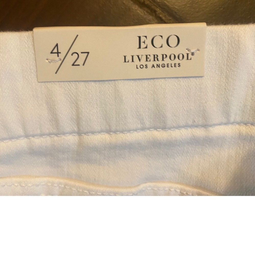 Liverpool Los Angeles Chloe Pull On Crop Skinny Jeans White Eco Denim 4/27 NEW - Picture 6 of 10